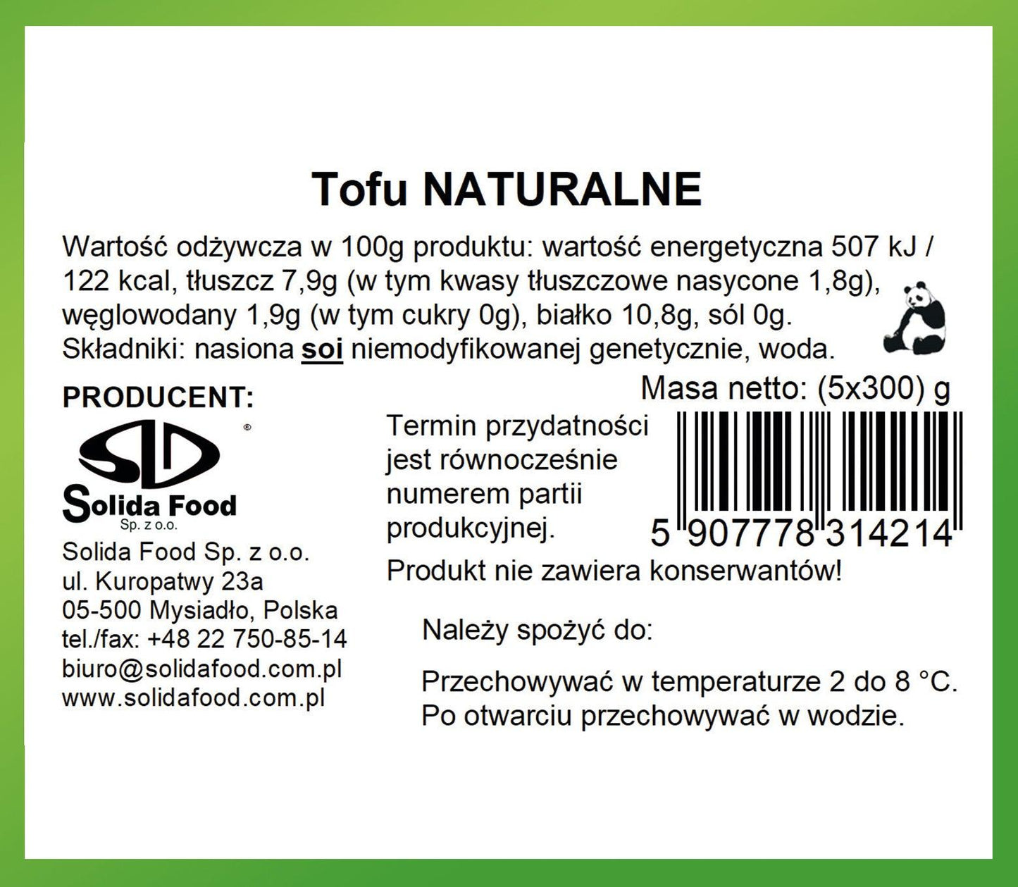 Tofu naturalne 1,5 kg